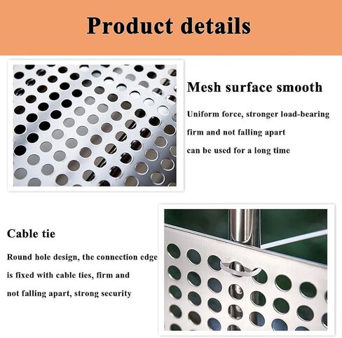 Stainless Steel Balcony Protection Mesh Sheet - Easy Install Perforated Metal Plate (55x50CM) with Ties & Gloves - Weather-Resistant Safety Barrier for Outdoor Use in Saudi Arabia