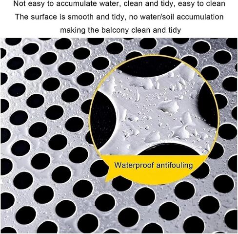 Stainless Steel Balcony Protection Mesh Sheet - Easy Install Perforated Metal Plate (55x50CM) with Ties & Gloves - Weather-Resistant Safety Barrier for Outdoor Use in Saudi Arabia