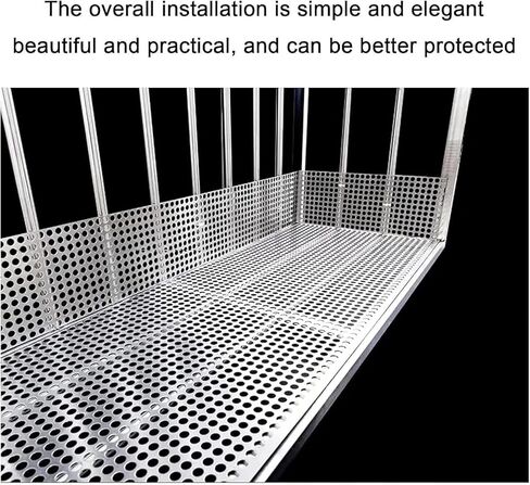 Stainless Steel Balcony Protection Mesh Sheet - Easy Install Perforated Metal Plate (55x50CM) with Ties & Gloves - Weather-Resistant Safety Barrier for Outdoor Use in Saudi Arabia