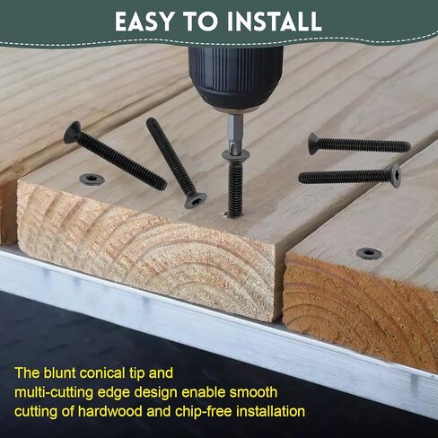 100 Pcs Trailer Deck Screws, 5/16-18 x 2-1/2" Trailer Deck Screws Type F Thread Cutting, Flathead T40 Torx Drive for Trailer Flooring & Metal in Kuwait