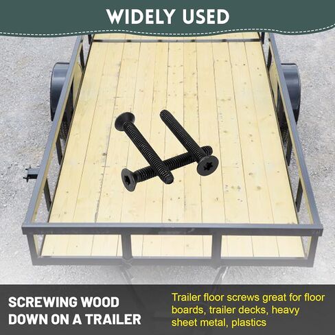 100 Pcs Trailer Deck Screws, 5/16-18 x 2-1/2" Trailer Deck Screws Type F Thread Cutting, Flathead T40 Torx Drive for Trailer Flooring & Metal in Kuwait