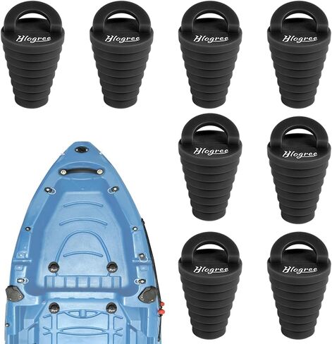 8 Pack 1.25" Kayak Scupper Plugs for Boats with Ring Pull, Rubber Drain Plugs, Livewell Boat Drain Plug Kit, for Universal Kayak Plugs, Scupper Plugs, Kayak Canoe Boat in Kuwait