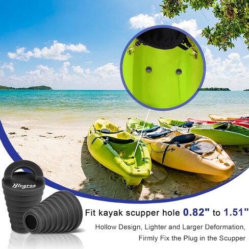 8 Pack 1.25" Kayak Scupper Plugs for Boats with Ring Pull, Rubber Drain Plugs, Livewell Boat Drain Plug Kit, for Universal Kayak Plugs, Scupper Plugs, Kayak Canoe Boat in Kuwait