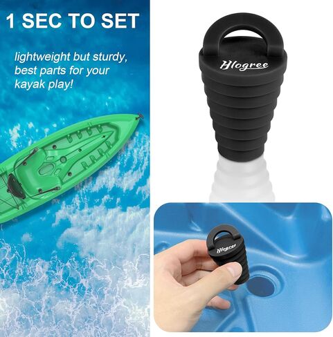 8 Pack 1.25" Kayak Scupper Plugs for Boats with Ring Pull, Rubber Drain Plugs, Livewell Boat Drain Plug Kit, for Universal Kayak Plugs, Scupper Plugs, Kayak Canoe Boat in Kuwait