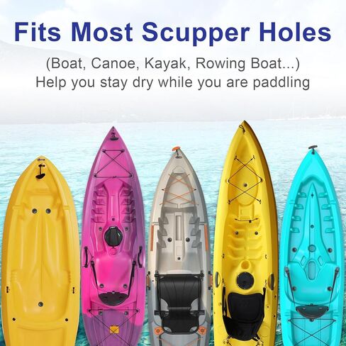 8 Pack 1.25" Kayak Scupper Plugs for Boats with Ring Pull, Rubber Drain Plugs, Livewell Boat Drain Plug Kit, for Universal Kayak Plugs, Scupper Plugs, Kayak Canoe Boat in Kuwait