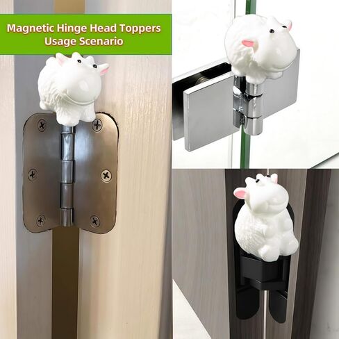 Hinge Heads Decorative Topper Set 4PCS, Home Decoration,Magnetic Hinge Head Toppers Door Hinge, Cute Mini Creative Small Sheep Resin Ornament in Saudi Arabia