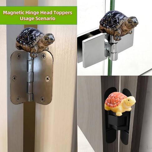 Hinge Heads Decorative Topper Set 6PCS, Home Decoration,Magnetic Hinge Head Toppers Door Hinge, Cute Mini Creative Two Tone Turtle Resin Ornament in Saudi Arabia