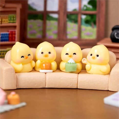 Hinge Heads Decorative Topper Set 4PCS, Home Decoration,Magnetic Hinge Head Toppers Door Hinge, Cute Mini Creative The Little Chicken Eating Dessert in Saudi Arabia