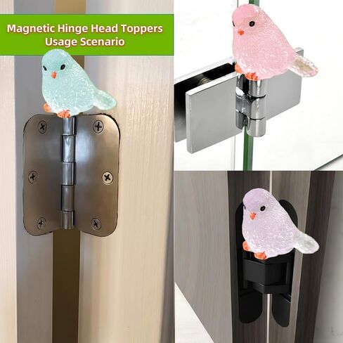 Hinge Heads Decorative Topper Set 5PCS, Home Decoration,Magnetic Hinge Head Toppers Door Hinge, Cute Mini Creative Bow Down, Colorful Luminous Bird in Saudi Arabia