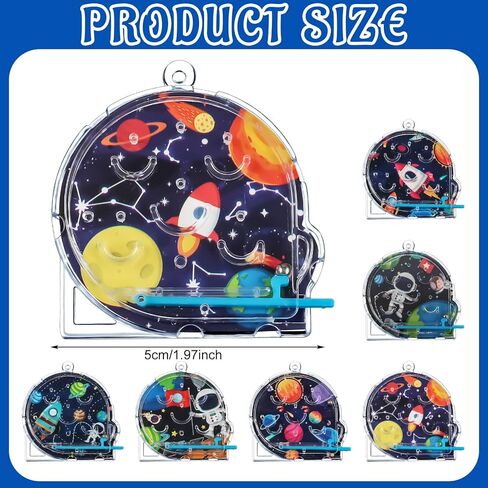 Leyndo 72 Pack Space Themed Pinball Maze Puzzles Mini Pinball Machine for Space Party Supplies Stuffers Goodie Bag Fillers Prizes Rewards in Saudi Arabia