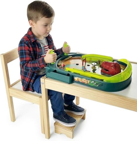 Dinosaur Pinball Machine for Kids - DIY Tabletop Arcade Game with Scoring, Multi-Track Dynamic Play, Prehistoric Stickers Included - STEM Educational Toy Gift for Boys & Girls Ages 3-14 in Kuwait