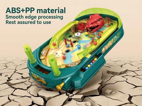 Dinosaur Pinball Machine for Kids - DIY Tabletop Arcade Game with Scoring, Multi-Track Dynamic Play, Prehistoric Stickers Included - STEM Educational Toy Gift for Boys & Girls Ages 3-14 in Kuwait