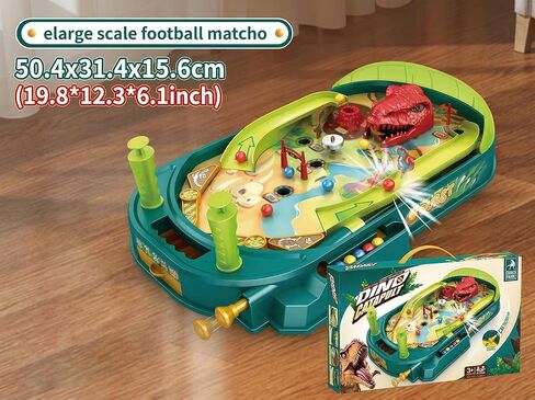 Dinosaur Pinball Machine for Kids - DIY Tabletop Arcade Game with Scoring, Multi-Track Dynamic Play, Prehistoric Stickers Included - STEM Educational Toy Gift for Boys & Girls Ages 3-14 in Kuwait