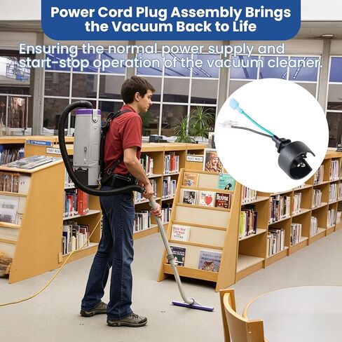 841724 استبدال مجموعة قابس الطاقة متوافق مع مكانس الظهر Proteam Super Coach Pro 10 & Pro 6 /ProVac FS 6، بديل متين لأجزاء فراغ Proteam in Kuwait