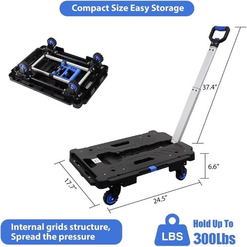 مجموعة LEADALLWAY مكونة من قطعتين منصة شاحنة قابلة للطي وتجميع عربات متعددة (24.4 بوصة طول × 17.7 بوصة عرض مع مقبض + 24.2 بوصة طول × 18.1 بوصة عرض) in Kuwait