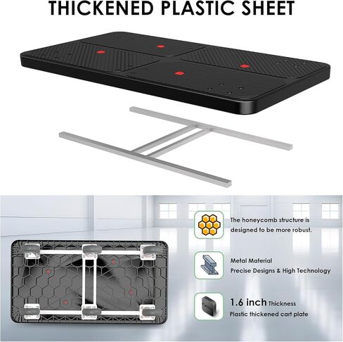 عربة شاحنة ذات منصة شديدة التحمل مع درابزين وعجلات 6 من 6 بوصات بسعة 2200 رطل، عربة دفع قابلة للطي، عربة يد مسطحة كبيرة، عربة دوللي متحركة للبقالة، المرآب، المستودعات (50 بوصة طول × 27 عرض) in Kuwait