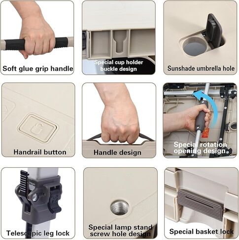 عربة طاولة تخييم متعددة الأغراض 3 في 1 من ليدالواي، شاحنة محمولة بمنصة خارجية، عربة دوللي وأدوات مساعدة بعجلات 5.4 بوصة in Kuwait