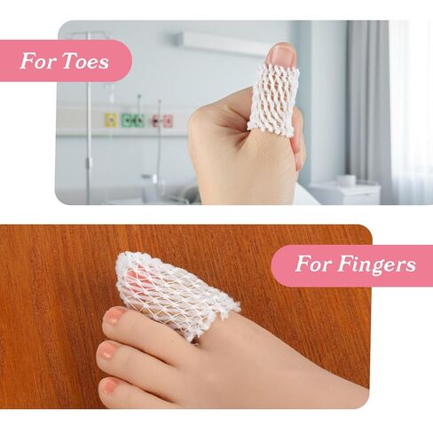 3 Rolls Tubular Bandage Finger Gauze, 2m Tubular Stretch Net Bandage, 0.6 Inch Elastic Gauze Wrap Roll for Wounds, Breathable Wound Dressing Elastic Mesh Net for Finger Toe Wounds, White in Saudi Arabia