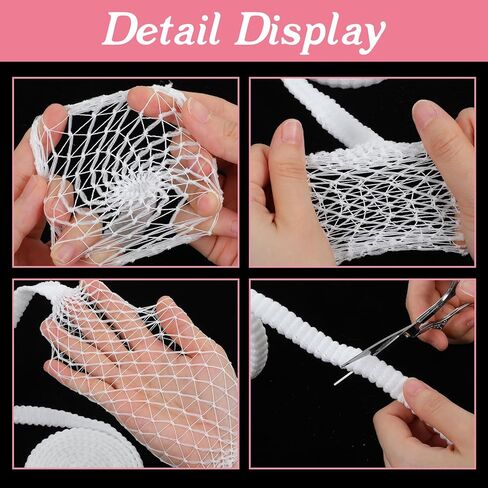 3 Rolls Tubular Bandage Finger Gauze, 2m Tubular Stretch Net Bandage, 0.6 Inch Elastic Gauze Wrap Roll for Wounds, Breathable Wound Dressing Elastic Mesh Net for Finger Toe Wounds, White in Saudi Arabia