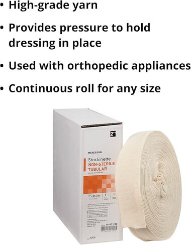 McKesson Stockinette, Non-Sterile, Cotton, Tubular, 2 in x 25 yds, 1 Count, 1 Pack in Saudi Arabia