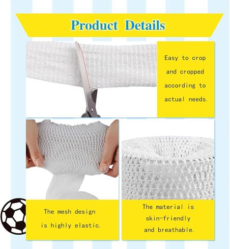 2 ضمادة أنبوبية ملفوفة، حزام أنبوبي لتثبيت الضمادات، أنبوب ستوكينيت من الشاش الأنبوبي للساقين، شبكة مطاطية للعناية بالجروح دون استخدام شريط لاصق (مقاسان) in Kuwait