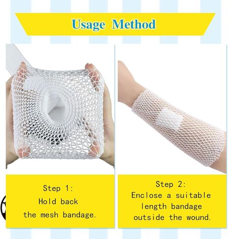 2 ضمادة أنبوبية ملفوفة، حزام أنبوبي لتثبيت الضمادات، أنبوب ستوكينيت من الشاش الأنبوبي للساقين، شبكة مطاطية للعناية بالجروح دون استخدام شريط لاصق (مقاسان) in Kuwait
