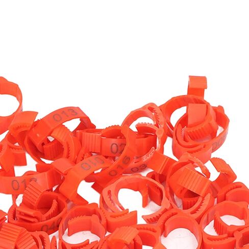 Foot Tag Clips Bird Ring Leg Bands, Chicken Leg Rings Pack of 50 Retractable Numbered 1-50 Plastic for Ducks Geese Poultry in Kuwait