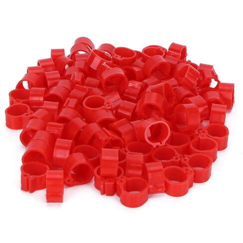 Foot Tag Clips Bird Ring Leg Bands, Pigeons Foot Ring 10mm Red 200 Pcs for Bird Identification and Training No Word Marking in Saudi Arabia