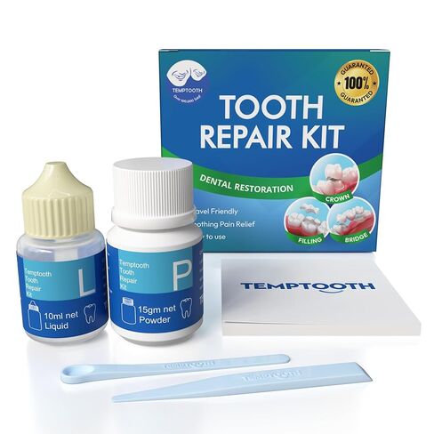 Temptooth Tooth Repair Kit for Temporary Tooth Filling, Cap and Bridge Repair – Easy At-Home Tooth Fix with Self-Curing Material and Universal Shade for Instant Dental Gaps, Chips and Lost Fillings in Kuwait