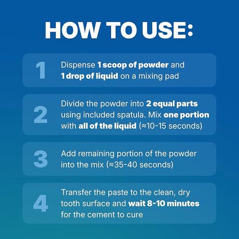 Temptooth Tooth Repair Kit for Temporary Tooth Filling, Cap and Bridge Repair – Easy At-Home Tooth Fix with Self-Curing Material and Universal Shade for Instant Dental Gaps, Chips and Lost Fillings in Kuwait