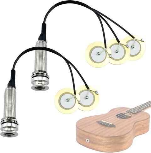 2 Pcs Piezo Pickups Transducer | 3-in-1 & 2-in-1 Pickup Combo | Self-Adhesive Piezo System | Acoustic Guitar, Violin, Ukulele & Cello in Saudi Arabia