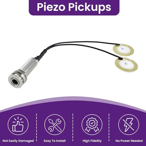 2 Pcs Piezo Pickups Transducer | 3-in-1 & 2-in-1 Pickup Combo | Self-Adhesive Piezo System | Acoustic Guitar, Violin, Ukulele & Cello in Saudi Arabia