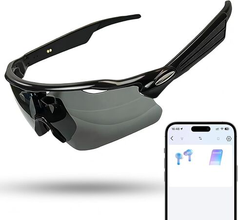 AI Smart Audio Glasses, Bluetooth Sport Sunglasses for Men Women Audio for Running Cycling, Music & Call in Kuwait
