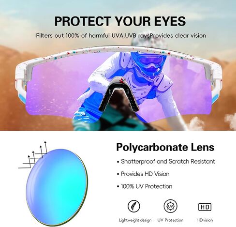 IKTOD Sports Sunglasses Men Women Anti-UV Baseball Sunglasses Cycling Running Softball Glasses in Saudi Arabia