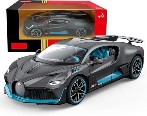 نموذج سيارات مصبوب بمقياس 1:43 لسيارة بوجاتي ديفو، سيارات لعبة معدنية مصبوبة من سبائك الزنك مع عجلات مجانية للأولاد والبنات هدية للأطفال، رمادي in Kuwait