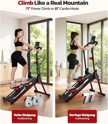 YOLEO Magnetic Stair Steppers for Exercise at Home, 16-Level Adjustable Resistance Up to 130LB, Folding Cardio Stairmaster with 28''Extended Stride&Low Noise,Stair Climber with HR Sensor for Full Body in Kuwait