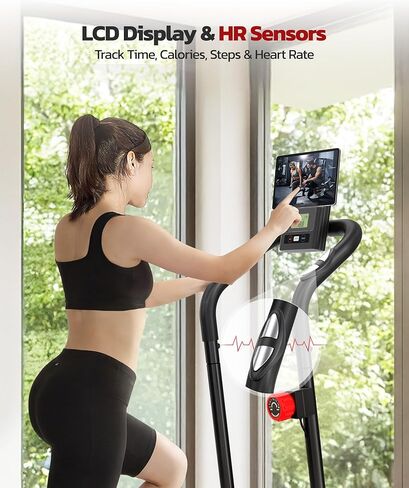 YOLEO Magnetic Stair Steppers for Exercise at Home, 16-Level Adjustable Resistance Up to 130LB, Folding Cardio Stairmaster with 28''Extended Stride&Low Noise,Stair Climber with HR Sensor for Full Body in Kuwait