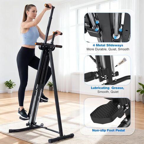 جهاز تمارين التسلق العمودي من relife لصالة الألعاب الرياضية المنزلية مع 4 قضبان توجيه معدنية قابلة للطي لتمارين التسلق وخطوات اللياقة البدنية وتمارين القلب و5 مستويات لارتفاعات الدرج 2026 إصدار أحدث in Kuwait