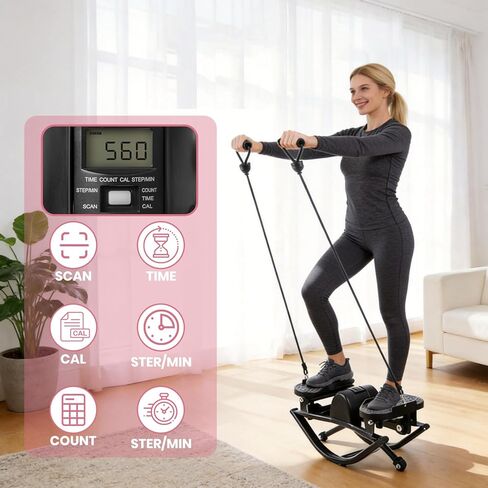 Steppers for Exercise at Home, Stepper Exercise Machine with 300 lbs Weight Capacity Abs Workout for Slim Waist and Core Ab Exercise, Noiseless Home Gym Equipment for Women Men in Kuwait