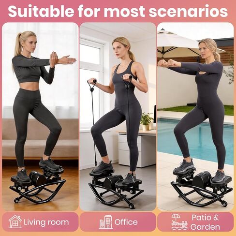 Steppers for Exercise at Home, Stepper Exercise Machine with 300 lbs Weight Capacity Abs Workout for Slim Waist and Core Ab Exercise, Noiseless Home Gym Equipment for Women Men in Kuwait