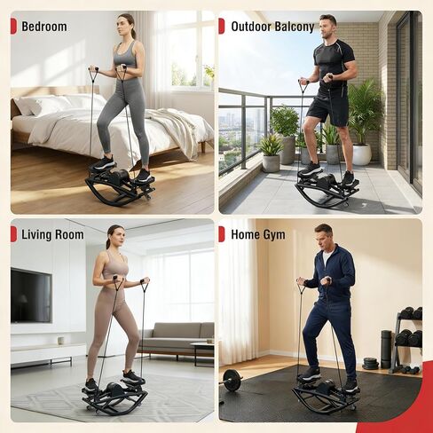 جهاز روك ستيبر، جهاز لياقة هزاز جانبي من الجانب إلى الجانب، مع شاشة رقمية، أشرطة مقاومة، حصيرة غير قابلة للانزلاق، جهاز ستيبر لكامل الجسم، للشقة، تمرين غرفة المعيشة in Kuwait