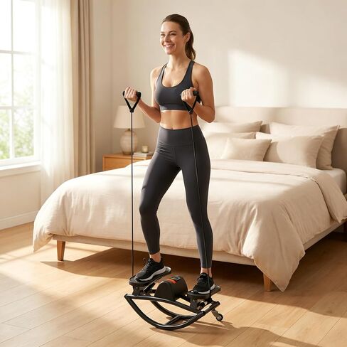 جهاز روك ستيبر، جهاز لياقة هزاز جانبي من الجانب إلى الجانب، مع شاشة رقمية، أشرطة مقاومة، حصيرة غير قابلة للانزلاق، جهاز ستيبر لكامل الجسم، للشقة، تمرين غرفة المعيشة in Kuwait