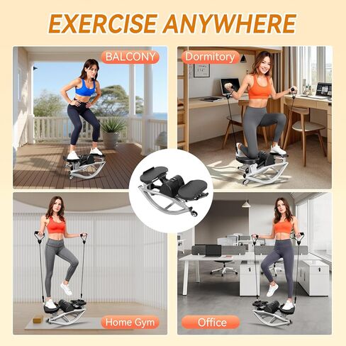 جهاز روك ستيبر مع شاشة رقمية، جهاز روك ستيبر مدمج منخفض التأثير من الجانب إلى الجانب مع أشرطة مقاومة وحصيرة أرضية غير قابلة للانزلاق، محمول روك ستيبر للمنزل، الشقة، المهجع، المكتب in Kuwait