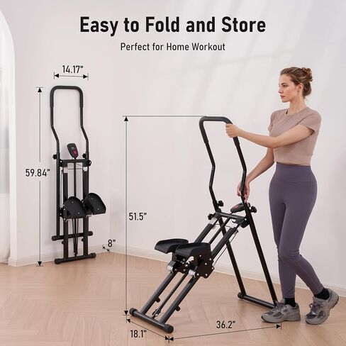 BODIOO Stair Stepper لصالة الألعاب الرياضية المنزلية، متسلق الدرج مع مقود قابل للتعديل ودواسات مزدوجة مائلة، متسلق تمرين القلب المدمج القابل للطي لتمرين الجسم بالكامل in Kuwait