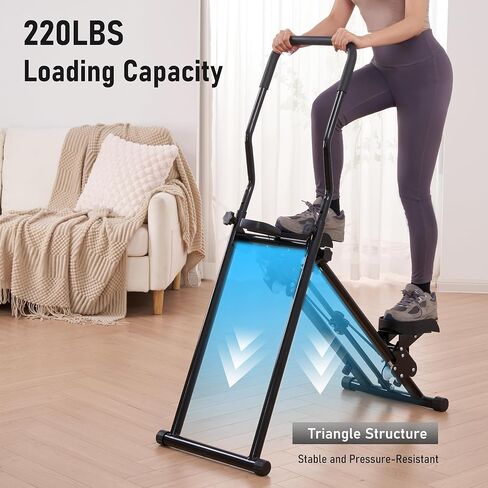 BODIOO Stair Stepper لصالة الألعاب الرياضية المنزلية، متسلق الدرج مع مقود قابل للتعديل ودواسات مزدوجة مائلة، متسلق تمرين القلب المدمج القابل للطي لتمرين الجسم بالكامل in Kuwait