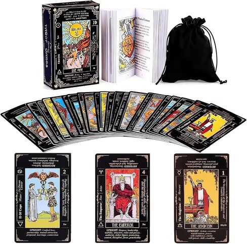 King's palace Classic Rider Waite Tarot Cards for Beginners, Tarot Cards with Meanings On Them, Tarot Cards with Guide Book/Linen Carry Bag,78 Original Tarot Cards Set, Easy to Read, Hold and Shuffle in Saudi Arabia