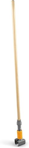 Professional 60" Clamp Style Wood Wet Mop Handle, Plastic Head in Kuwait