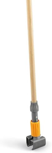 Professional 60" Clamp Style Wood Wet Mop Handle, Plastic Head in Kuwait