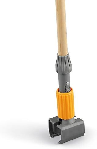 Professional 60" Clamp Style Wood Wet Mop Handle, Plastic Head in Kuwait