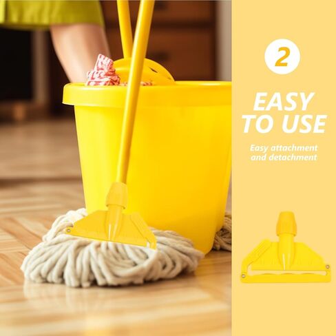 FRCOLOR Mop Handle Commercial Heavy Duty Mop Holder Handle Stick Head Replacement Holder for Floor Cleaning (Yellow) in Saudi Arabia